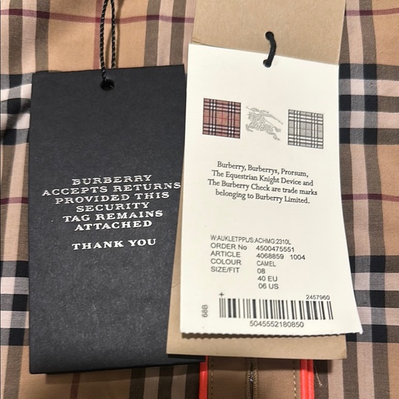 Burberry Tan Plaid Women's Top with Red Accents - Picture 2 of 3